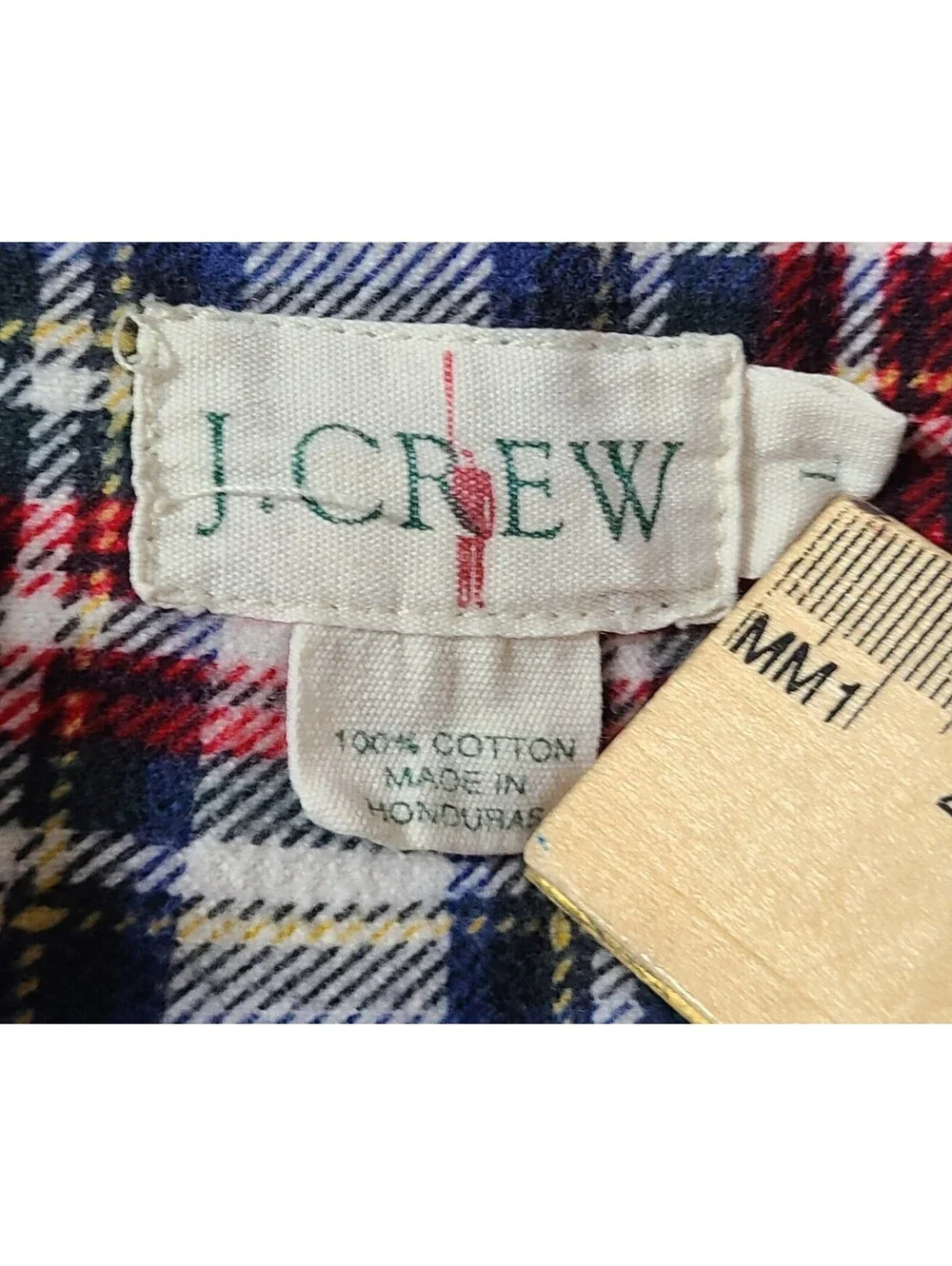 Vtg J Crew Oarsman Flannel Shirt Mens Size Large Plaid Fall Outdoors Lumberjack